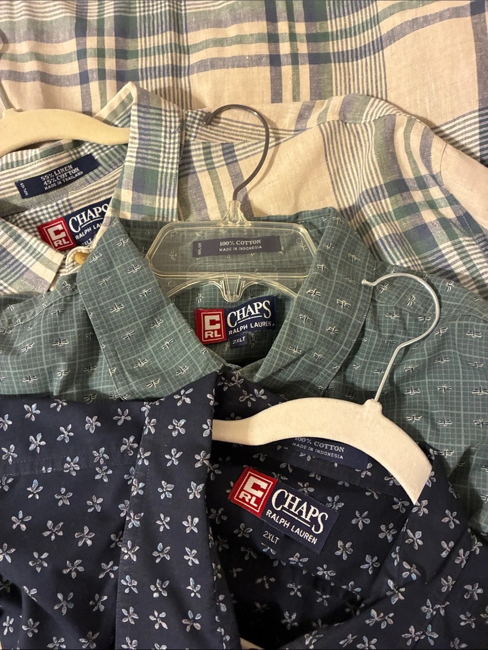 Chaps Ralph Lauren size 2XLT Men's Short-Sleeve Button-Down Shirts - 3-Pack